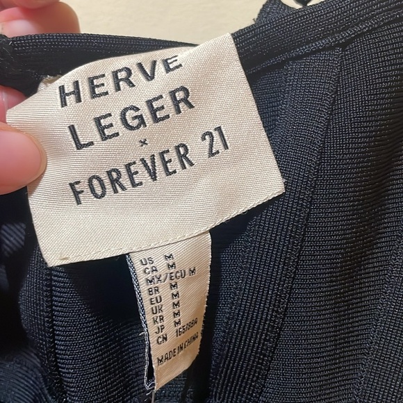 Women’s New Herve Leger x Forever 21 Transparent Black Bustier Fringe Bustier Ba - Picture 10 of 14